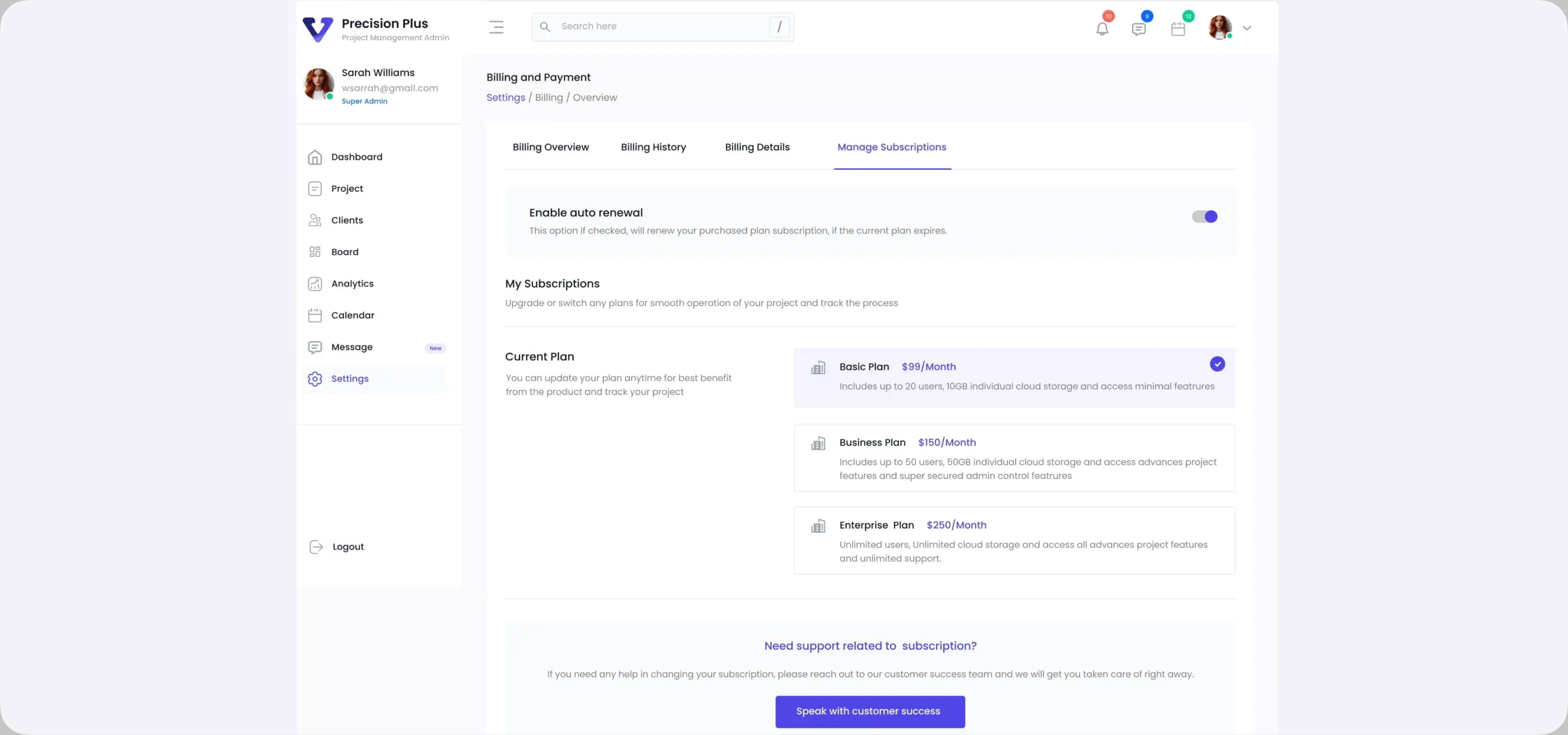 Customer subscription portal: showing the flexible pause, skip, swap, and cancellation controls that keep subscribers enrolled