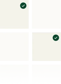 Two-by-two grid of image thumbnails with green check marks on two approved ones