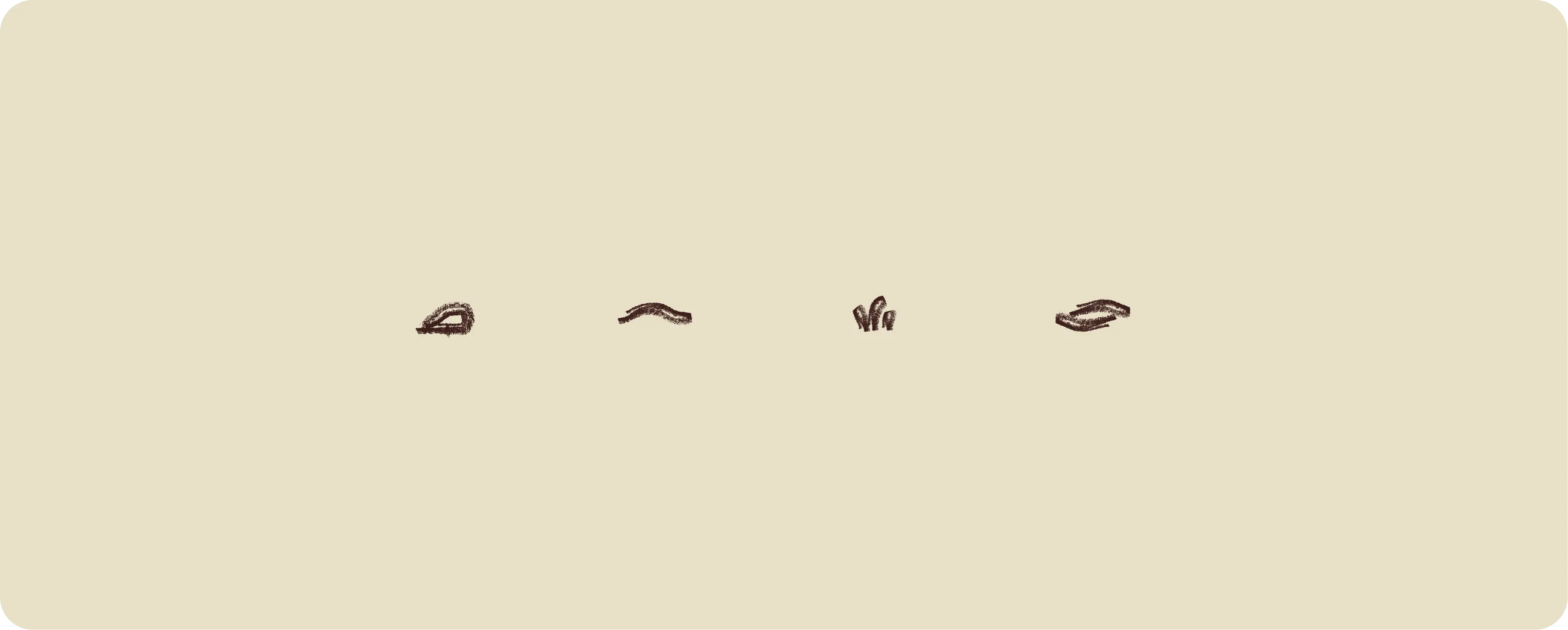 Alma di Alba — five hand-drawn brand marks in a horizontal composition on cream, editorial divider between sections
