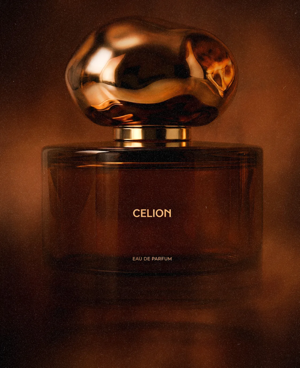 Celion — the Celion Eau de Parfum bottle on a dark amber set