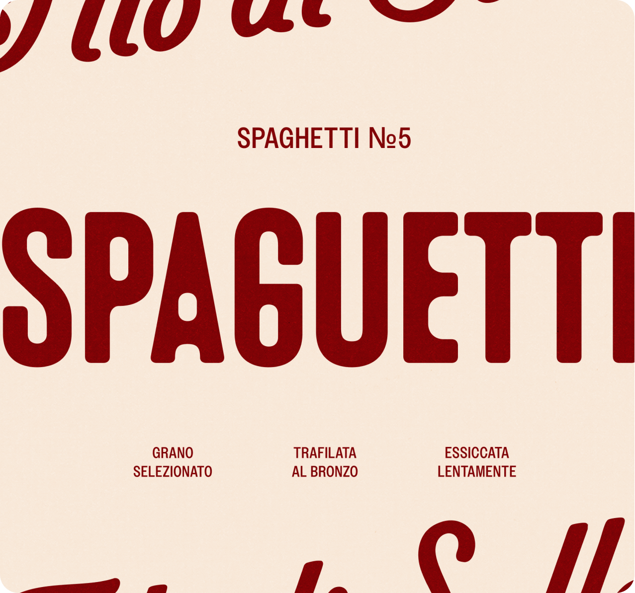 Filo di Solle — pasta SKU detail with hand-painted script label