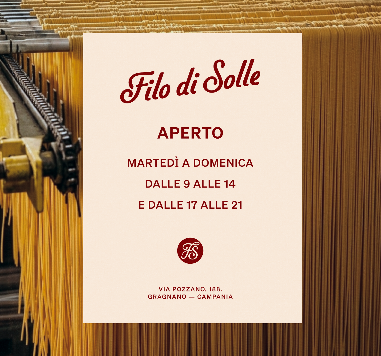 Filo di Solle — packaging detail showing the bronze-cut, slow-dried pasta