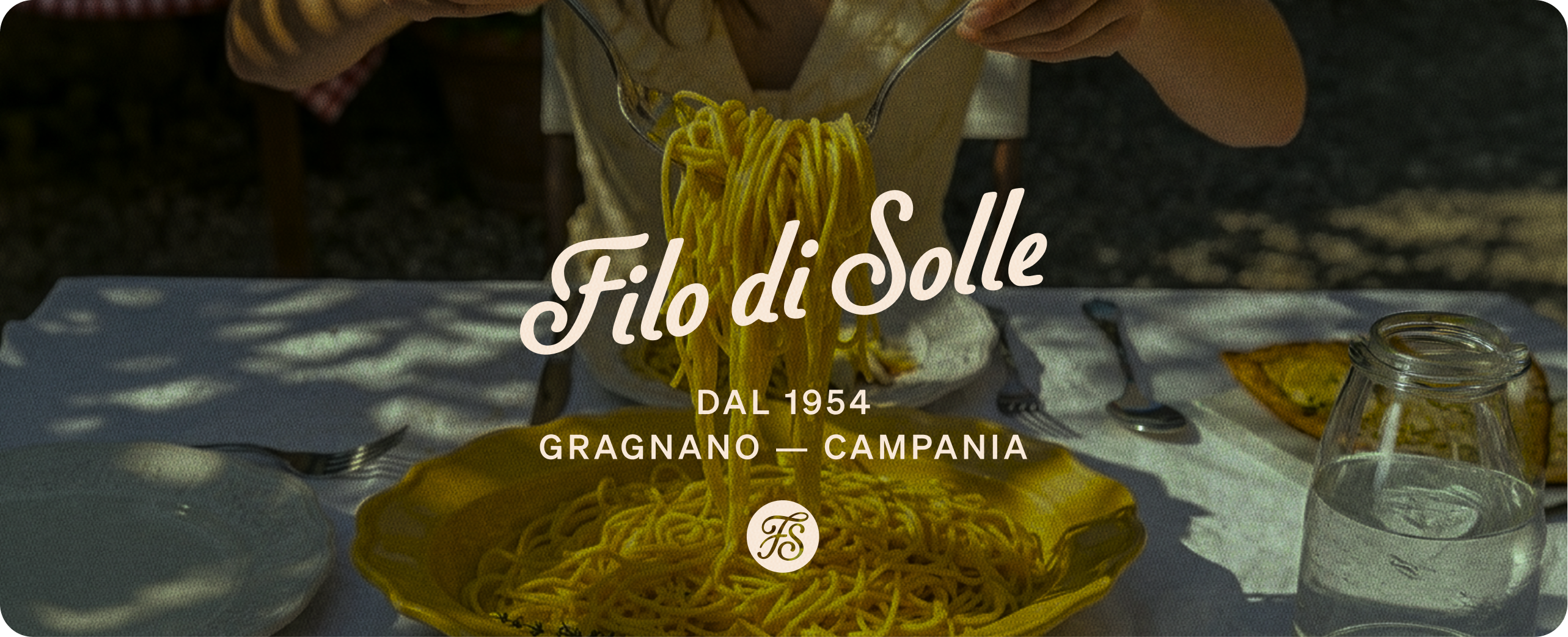 Filo di Solle — final brand world composition: packaging, storefront, and Italian craft