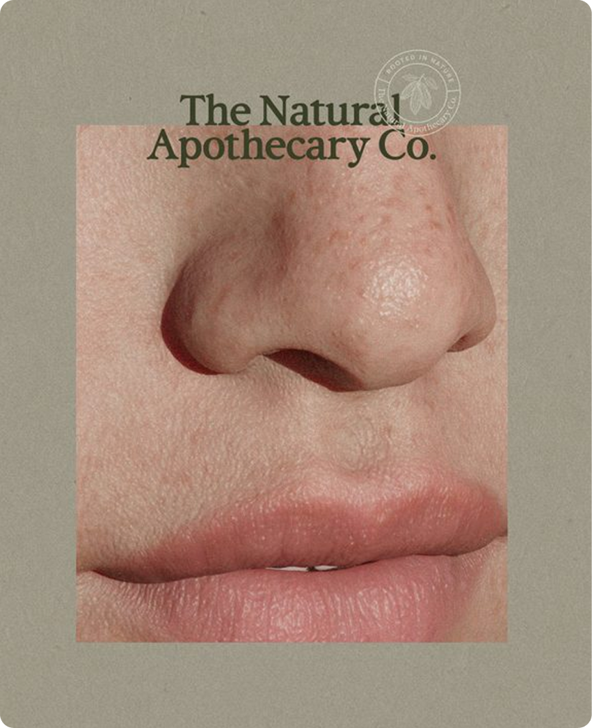 The Natural Apothecary — print brand book and identity guidelines detail
