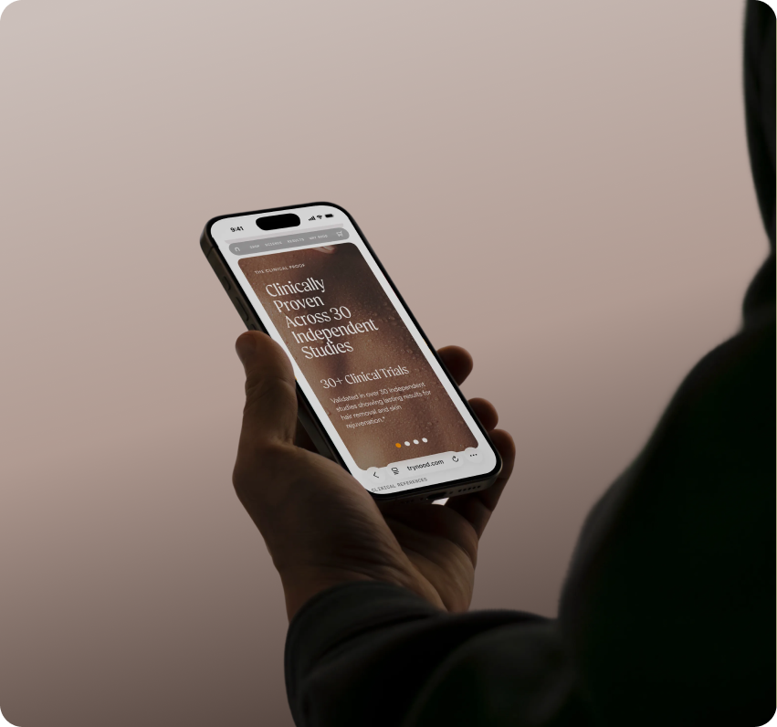 Nood — mobile website mockup (right)