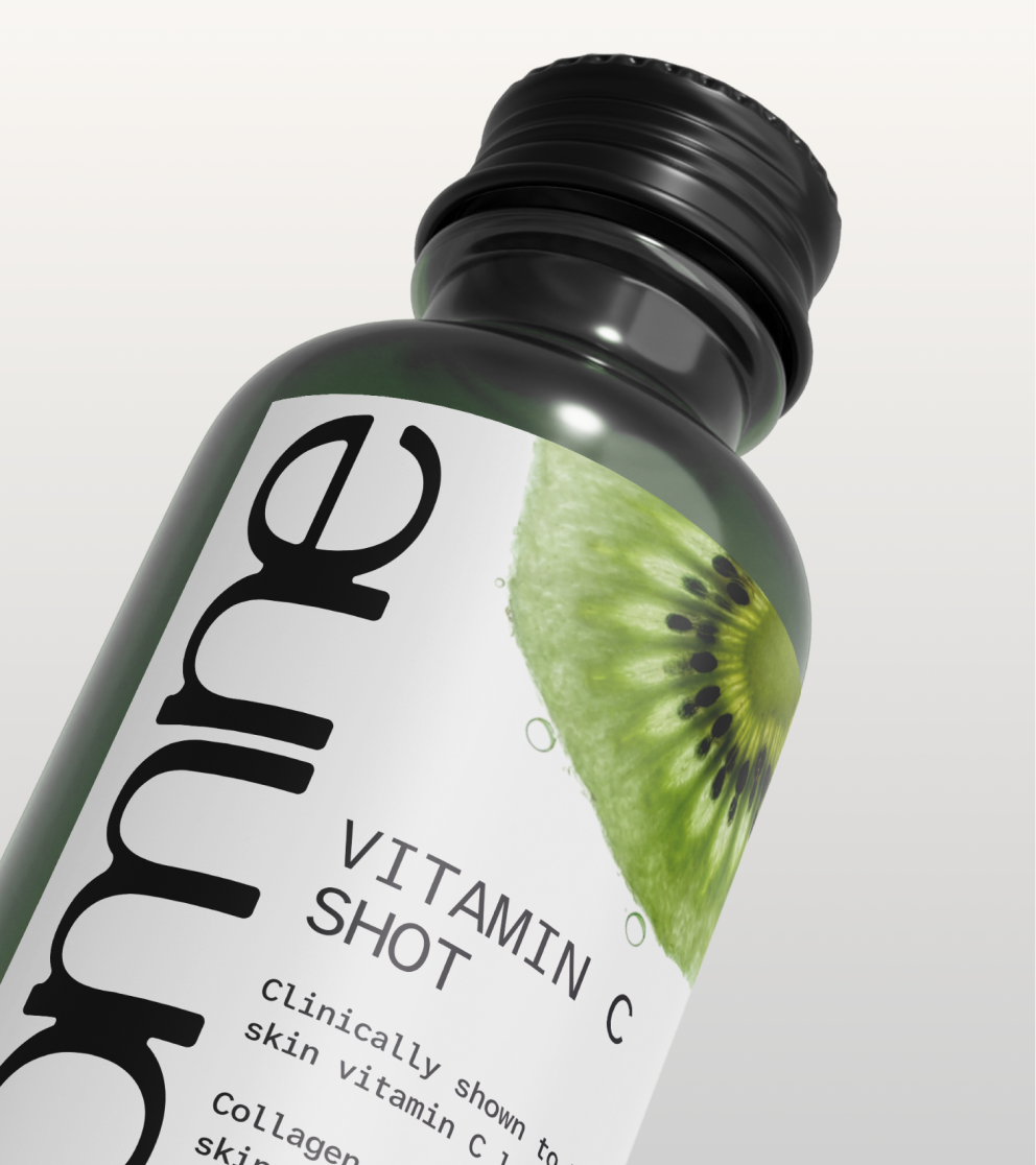 Omne — lifestyle product moment paired with the brand's editorial palette