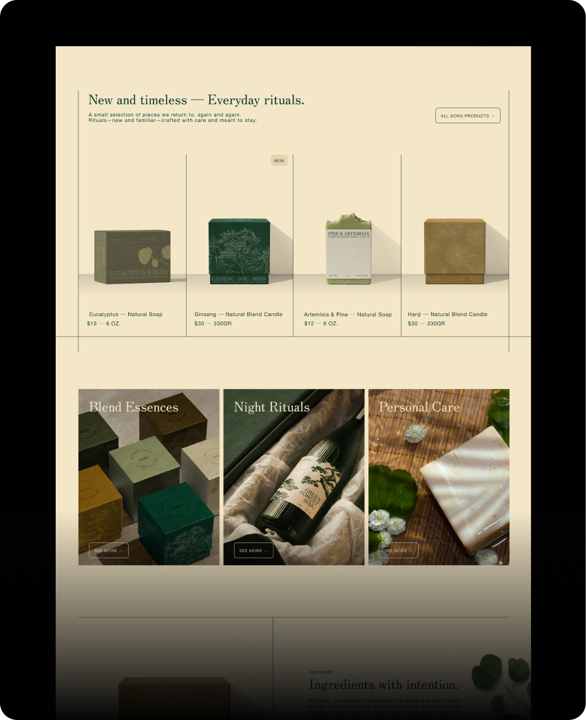 Song — campaign moment combining product and atmosphere
