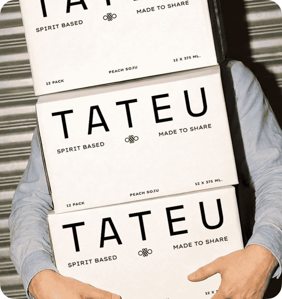 Tateu spirit-based six-pack packaging designed by CreativeWise