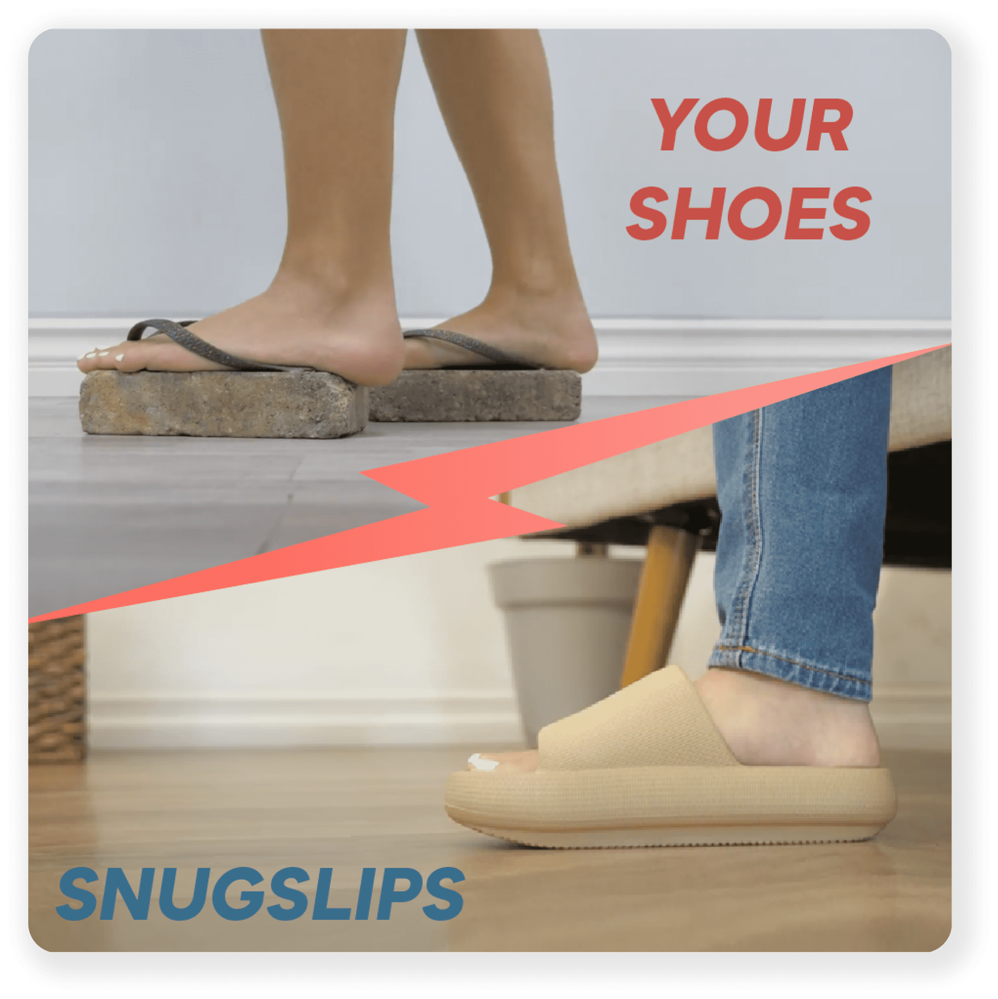 Slipper’s advertising featuring benefits of comfort