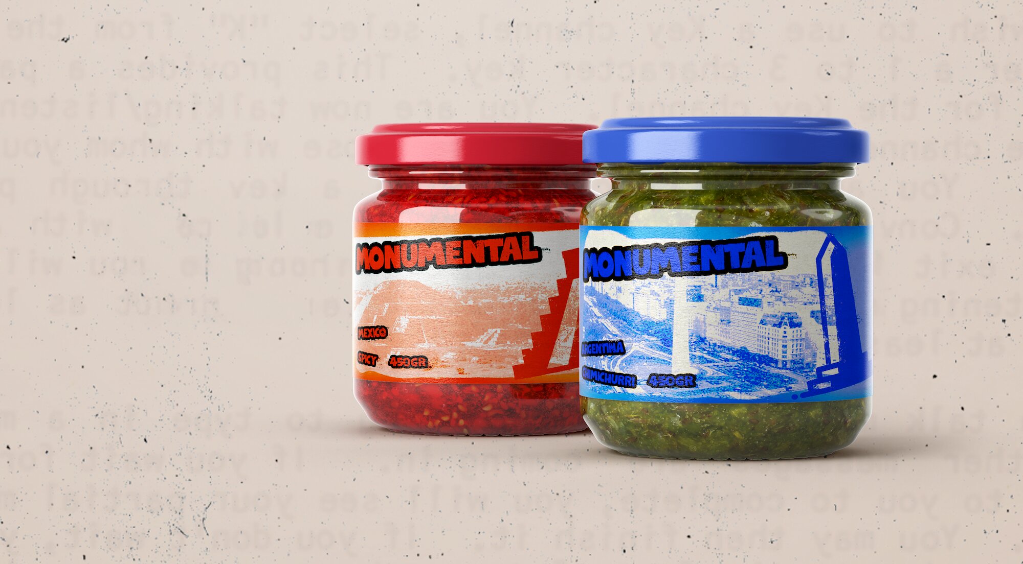 2 jar sauce. Blue and red packaging.